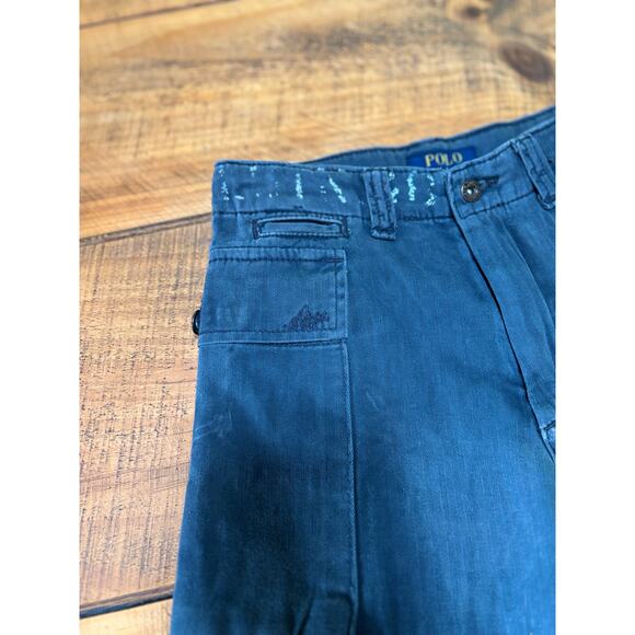 NWT Polo Ralph Lauren Boys Dark Gray US-RL Naval Cargo Raw Hem Shorts Size 8 - Picture 3 of 9